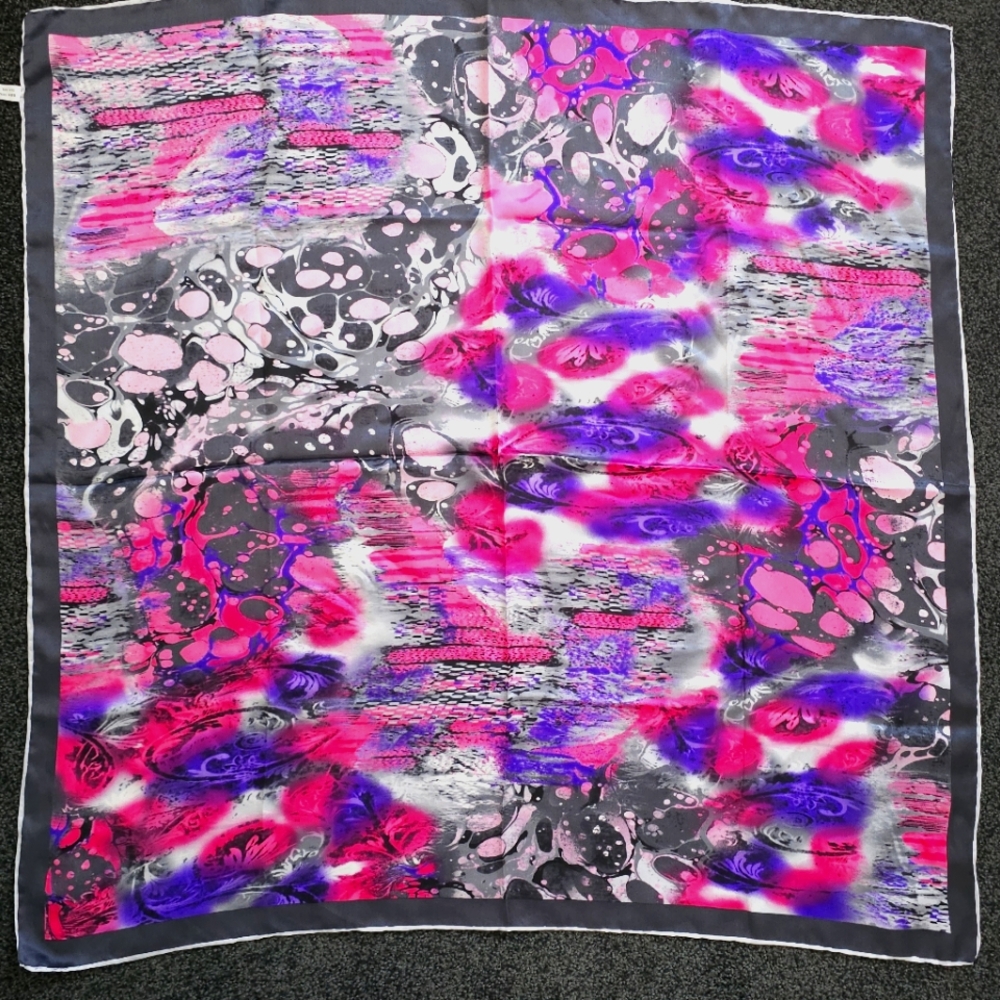 Vibrant Abstract 34" Silk Scarf